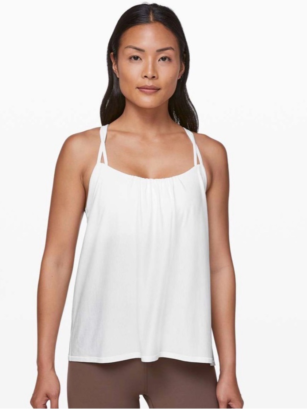 NWT Lululemon Flow Y 2-in-1 Tank in White - Size 4